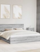 vidaXL Рамка за легло Сив Сонома 200 x 200 cm Инженерна дървесина