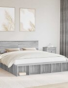 vidaXL Рамка за легло Сив Сонома 200 x 200 cm Инженерна дървесина