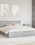 vidaXL Рамка за легло Сив Сонома 200 x 200 cm Инженерна дървесина
