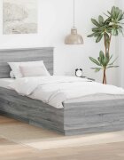 vidaXL Рамка за легло Сив Сонома 70 x 190 cm Инженерна дървесина