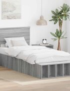 vidaXL Рамка за легло Сив Сонома 75 x 190 cm Инженерна дървесина