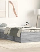 vidaXL Рамка за легло сив сонома 75x190 см Small Single