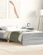 vidaXL Рамка за легло сив сонома 75x190см Small Single инженерно дърво