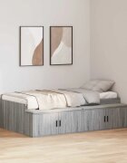 vidaXL Рамка за легло Сив Сонома 90 x 200 cm Инженерна дървесина