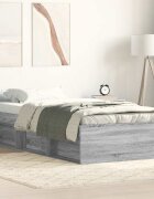 vidaXL Рамка за легло сив сонома 90x200 см