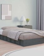 vidaXL рамка за легло сива 75x190 см Small Single дърво масив