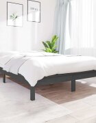 vidaXL Рамка за легло сива бор масив 120x190 см Small Double