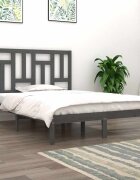 vidaXL Рамка за легло сива бор масив 200х200 см