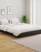 vidaXL Рамка за легло сива дърво масив 135x190 cм Double