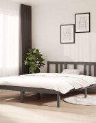 vidaXL Рамка за легло сива дърво масив 150x200 cм King Size