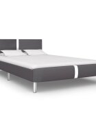 vidaXL Рамка за легло сива изкуствена кожа 140x200 cм