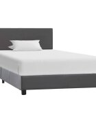 vidaXL Рамка за легло сива изкуствена кожа 90x200 cм
