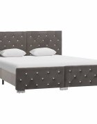 vidaXL Рамка за легло сива кадифе 140x200 см