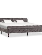 vidaXL Рамка за легло сива кадифе 200x200 см