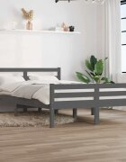 vidaXL Рамка за легло сива масивно дърво 140х190 см