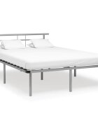 vidaXL Рамка за легло сива метал 140x200 cм