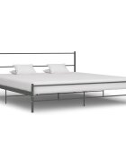 vidaXL Рамка за легло сива метал 200x200 cм