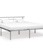 vidaXL Рамка за легло сива метал 200x200 cм