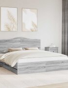 vidaXL Рамка за легло Сива сонома 200 x 200 cm Инженерна дървесина