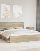vidaXL Рамка за легло Сонома 200 x 200 cm Солидно борово дърво
