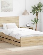 vidaXL Рамка за легло Сонома дъб 100 x 200 cm Инженерна дървесина