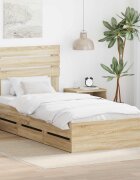 vidaXL Рамка за легло Сонома дъб 100 x 200 cm Инженерна дървесина