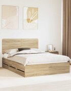 vidaXL Рамка за легло Сонома дъб 150 x 200 cm Инженерна дървесина