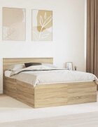 vidaXL Рамка за легло Сонома дъб 150 x 200 cm Инженерна дървесина