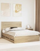 vidaXL Рамка за легло Сонома дъб 150 x 200 cm Инженерна дървесина