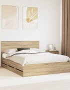 vidaXL Рамка за легло Сонома дъб 150 x 200 cm Инженерна дървесина