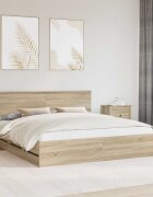 vidaXL Рамка за легло Сонома дъб 200 x 200 cm Инженерна дървесина