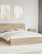 vidaXL Рамка за легло Сонома дъб 200 x 200 cm Инженерна дървесина