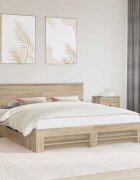 vidaXL Рамка за легло Сонома дъб 200 x 200 cm Инженерна дървесина