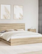 vidaXL Рамка за легло Сонома дъб 200 x 200 cm Инженерна дървесина