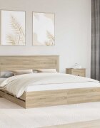 vidaXL Рамка за легло Сонома дъб 200 x 200 cm Инженерна дървесина