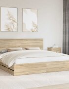 vidaXL Рамка за легло Сонома дъб 200 x 200 cm Инженерна дървесина