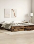 vidaXL Рамка за легло Старо дърво 180 x 200 cm Инженерна дървесина
