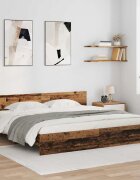 vidaXL Рамка за легло Старо дърво 200 x 200 cm Инженерна дървесина