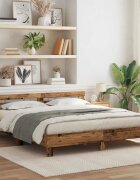 vidaXL Рамка за легло Старо дърво 200 x 200 cm Инженерна дървесина