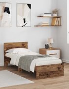 vidaXL Рамка за легло Старо дърво 75 x 190 cm Инженерна дървесина