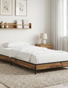 vidaXL Рамка за легло Старо дърво 80 x 200 cm Инженерна дървесина