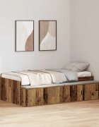 vidaXL Рамка за легло Старо дърво 90 x 200 cm Инженерна дървесина