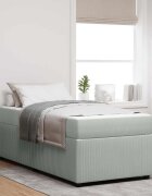 vidaXL Рамка за легло Светлосиво 100 x 200 cm текстил
