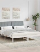 vidaXL Рамка за легло Светлосиво 180 x 200 cm Солидно борово дърво