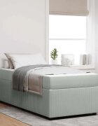 vidaXL Рамка за легло Светлосиво 90 x 190 cm текстил