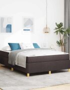 vidaXL Рамка за легло Тъмен кафяв 140 x 200 cm текстил