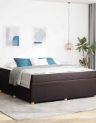 vidaXL Рамка за легло Тъмен кафяв 180 x 200 cm текстил