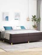 vidaXL Рамка за легло Тъмен кафяв 200 x 200 cm текстил