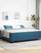 vidaXL Рамка за легло Тъмен син 200 x 200 cm текстил