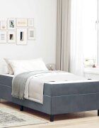 vidaXL Рамка за легло Тъмен сив 100 x 200 cm текстил
